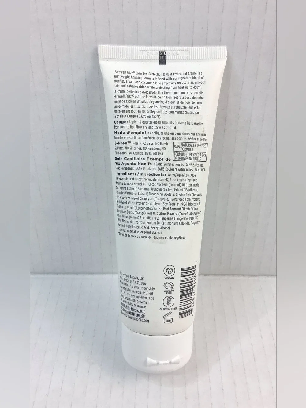 Briogeo Farewell Frizz Blow Dry Heat Protectant Crème 4oz